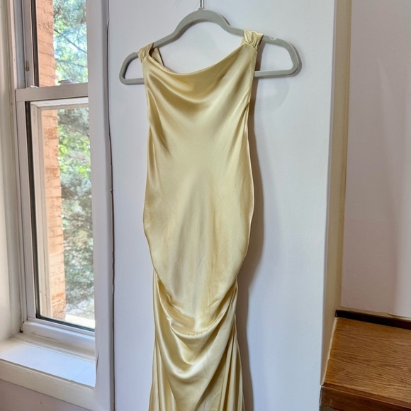 NWT Reformation Casette Silk Dress Maxi Long Wedding Cocktailin Blonde Yellow 12 - Picture 6 of 17